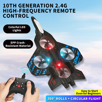 Drone quadricoptère jouet télécommandé 2,4 GHz en mousse EPP, type chasseur, avec lumières LED 360° et décollage à une touche, idéal pour débutants