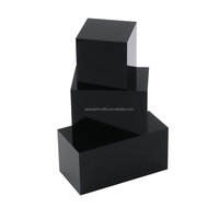 Bloc solide acrylique de 40mm d'épaisseur Bloc cube en acrylique noir pour objets de collection