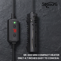 Chauffe-eau pour aquarium Seaoura SR-308 Mini 25W 50W 75W 100W, chauffe-eau submersible pour aquarium avec affichage LED externe, prise US