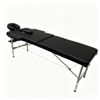 Table de massage portable en gros à 2 sections avec pieds en acier inoxydable, lit de spa pliable pour clinique et salon