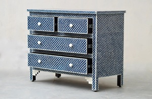 Bone Inlay <b>Chest</b> Cabinet with Handcrafted Artisan Design Modern Eco-Friendly <b>Storage</b> for Living Room Hotel & School Use - Product Image 2