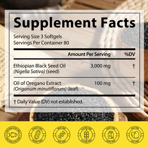 Vente en gros de 240 gélules d'huile de cumin noir éthiopien, sans gluten, complément alimentaire pour la santé de la peau et des cheveux, avec huile d'<span class=keywords><strong>origan</strong></span> HALAL - Product Image 2