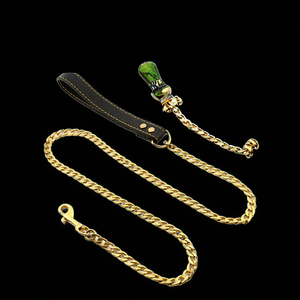 Trudge Moderne Bissfeste Chrom-Edelstahl-Hundeleine mit Metallfedern und PU-Griff, Anti-Biss Haustierleine, Handwäsche möglich - Product Image 3