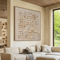 Peinture à l'huile sur toile texturée 3D beige personnalisée en gros pour hôtels de luxe et espaces contemporains