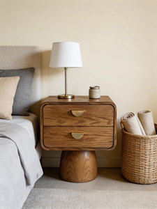 Wholesale 2-Drawer Wooden Nightstand <b>Minimalist</b> Shape Traditional Bedroom Furniture for Living Room Hotel Use - Product Image 6