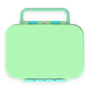 Boîte à lunch portable avec poignée pour enfants, 3 compartiments, intérieur en acier inoxydable 304, coque extérieure en PP, joint en silicone