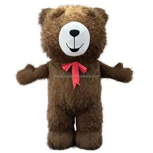 סגנון חדש ddy דוב עם עניבה קשת שיער ארוך 2m/2.6m/3m חום דובי מתנפחים