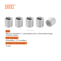 Insertos de Rosca Helicoidal de Alambre Metálico en Espiral, Rosca Métrica, Acabado Plateado, Rosca Derecha, M6-M14 X 1.25 X 2D de Longitud