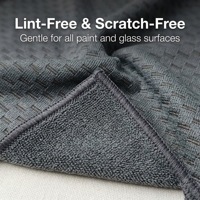 JB001 40*40CM 250GSM Serviette de voiture en microfibre à motif damier, tricotée chaîne, double face, surjetée, 2,5x plus absorbante et anti-rayures