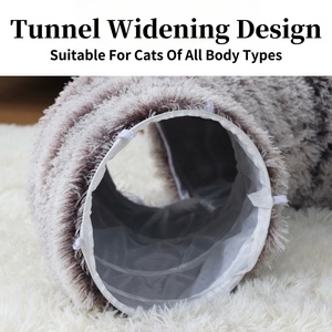 Многофункциональный зимний экологичный модный плюшевый домик-тоннель для кошек 2-в-1: мягкий складной лежак с подушкой для домашних кошек - Product Image 5