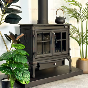 Estufa <span class=keywords><strong>de</strong></span> <span class=keywords><strong>Leña</strong></span> <span class=keywords><strong>de</strong></span> Estilo Europeo, Hierro Fundido, Multicombustible, Chimenea Independiente para Calefacción del <span class=keywords><strong>Hogar</strong></span> - Product Image 2