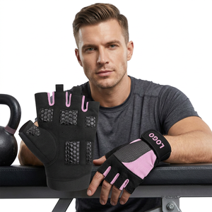 Saar Industries High Quality Leather Fingerless Lightweight Quick Drying Weight Lifting Gloves Non-Slip Palm for Closure - Product Image 1