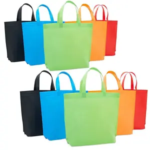 Bolso de compras reutilizable con logotipo personalizado multicolor, bolsa de compras no tejida, reciclable, promocional