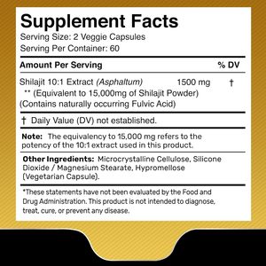 Capsules de Shilajit de l'Himalaya Bio à puissance maximale, acide fulvique en gélules molles pour une énergie accrue, soutien immunitaire pour hommes, antioxydant - Product Image 2