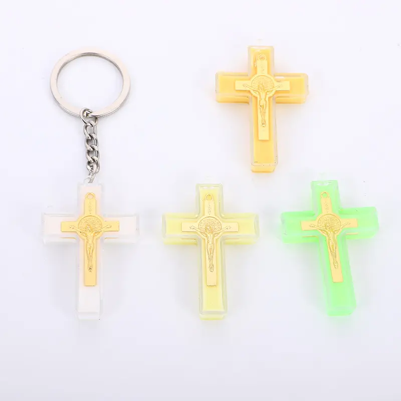 Komi Multi-Màu Sắc Nhựa Chữ Thập Kim Loại Crucifix Charms Mặt Dây Chuyền Cho Đồ Trang Sức Vòng Cổ Vòng Đeo Tay Làm Phụ Kiện