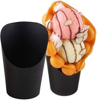 Gobelets à frites jetables noirs à paroi unique Boîtes à pop-corn en papier gaufré Gobelets à charcuterie pour les fêtes à emporter pour le riz Autres