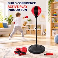 Ensemble de ballon de frappe pour enfants avec support réglable en hauteur, gants de boxe et pompe manuelle, ensemble de boxe pour enfants pour la pratique des débutants