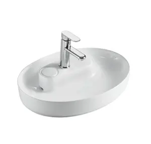 HY8126 Chaozhou manufacturer ceramic art sink modern cabinet mounted hand washbasin with faucet