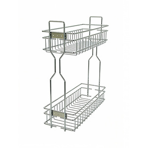 Ripai - Organizador de Cocina de Acero Inoxidable de Doble Capa con Cajón Extraíble, Estante de Almacenamiento de 44.8x14.3x44.5cm - Product Image 4
