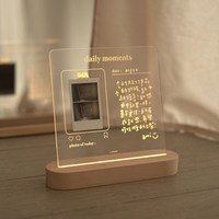 Bloc-notes lumineux transparent personnalisé Newish, LED 3D en acrylique, lampe de nuit créative pour bureau, chambre