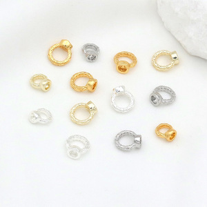 Color-preserving 18k gold double-hole twisted knot with closed loop clasp, pig <b>nose</b> beaded bracelet and necklace DIY jewelry - Product Image 3