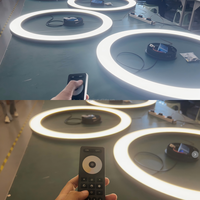 Lampe suspendue moderne personnalisée en profilé d'aluminium circulaire linéaire à LED incurvée 4000k à intensité variable Plafonnier circulaire