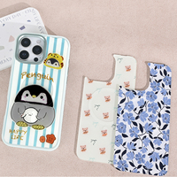 Coque de téléphone à panneau arrière magnétique remplaçable pour iphone 17 / 17pro/17promax/17air avec le pingouin mignon doré