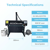 Máquina de Corte Láser RF Industrial de 80W para Vinilo Termotransferible, Película para Logotipos de 0.05mm, Máquina de Grabado Servo de Alta Precisión SUB