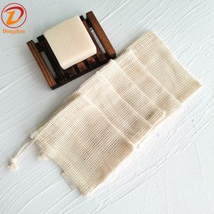 Meilleure Vente Sac en Maille de Coton Naturel pour Savon Pochette Économiseur de Savon avec Cordon de Serrage - Product Image 4