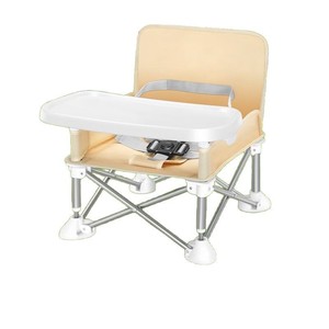 Chaise haute portable d'extérieur avec plateau pliable pour bébés de 0 à 12 mois, utilisation en camping et à la plage, structure en acier carbone - Product Image 3
