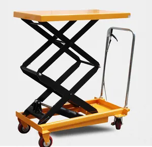 0.5 ton hand push manual lift mobile scissor lift hydraulic table lifting platform