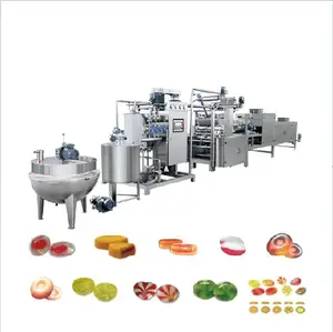 Máquina para hacer dulces duros, línea de producción de piruletas con forma de corazón industrial profesional