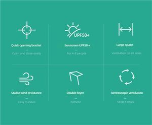 Tenda da Campeggio Portatile per Spiaggia e Parco Quattro Stagioni Una Camera da Letto Montaggio Rapido in Oxford 210D Set Completo di Attrezzatura - Product Image 6