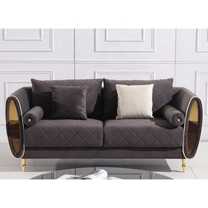 الفاخرة حلم أريكة متذبذب غرفة المعيشة مجموعة النسيج أثاث المخملية <span class=keywords><strong>Loveseat</strong></span> أريكة مع جولة طاولة القهوة - Product Image 4