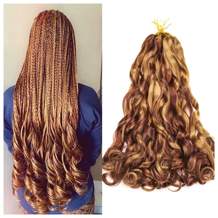 Hot Selling 22 Zoll 75G 150G Ombre Spanisch Curly Großhandel Curly Braids Haar verlängerungen 24 Zoll Welliges Flechthaar