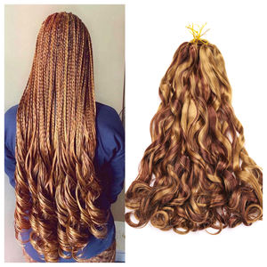 गर्म बेच 22 इंच 75G 150G Ombre स्पेनिश घुंघराले थोक घुंघराले Braids बाल एक्सटेंशन 24 इंच लहराती ब्रेडिंग बाल