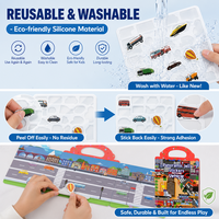 Autocollants 3D en TPE Écologiques Imperméables pour Chambre de Garçon : Véhicules de Dessin Animé (Voiture, Camion, Camion de Pompiers) – Décorations Adhésives en Gelée pour l'École et le Bricolage