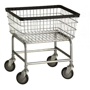 <span class=keywords><strong>Chariot</strong></span> <span class=keywords><strong>de</strong></span> blanchisserie commercial en métal chromé, panier <span class=keywords><strong>de</strong></span> rangement pour vêtements sales, 4,5 bushels - Product Image 1
