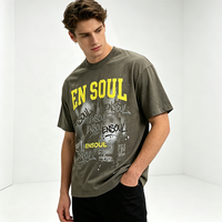 Schweres, enzymgewaschenes, DTG-bedrucktes Graffiti-Sprühfarben-Splatter Oversized T-Shirt aus 100% Baumwolle mit individuellem Logo für Herren Streetwear