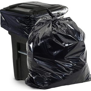 Sacs poubelles noirs extra résistants 65 gal, 1,5 mil, 50x48 pouces, lot de 50, pour entrepreneurs et travaux de construction en extérieur - Product Image 1