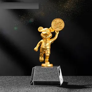Groothandel Creatieve Jeugdcompetitie Kristalglas Trofee Aangepaste Cartoon Mini Crystal Award Trofee
