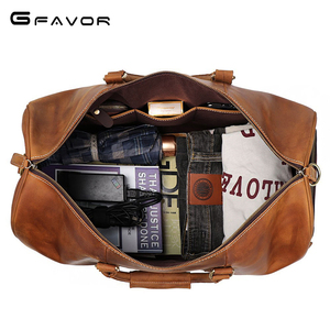 Sac de voyage week-end en cuir véritable <span class=keywords><strong>Crazy</strong></span> Horse vintage personnalisé, imperméable, avec compartiment à chaussures - Product Image 5