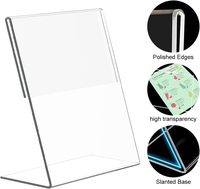 Présentoir publicitaire A5 A6 personnalisé et bon marché, menu de table, porte-affiche en acrylique A4 transparent en forme de T