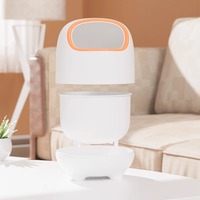 Mini poubelle de bureau en PP avec design écologique, blanche, sans couvercle, pour salle de bain, bureau, comptoir et coiffeuse, 2L/0,5 gallon