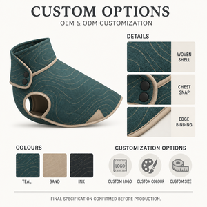 Modern Printed <b>Dog</b> Coat Teal with Beige Trim Breathable All Seasons Pet <b>Clothes</b> for <b>Dogs</b> - Product Image 2