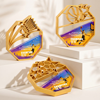 Trophée en verre cristal gravé au laser, durable et personnalisé, pour les récompenses de la saison de football et de basketball.