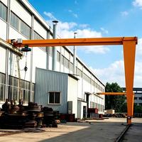 Pont roulant semi-portique monopoutre électrique de 10 tonnes sur rail pour la manutention de matériaux en atelier de fabrication d'acier