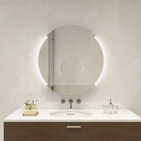 Miroir de salle de bain mural LED sans cadre à découpe spéciale, avec interrupteur tactile, rétroéclairé, décoratif, moderne, pour maison et hôtel