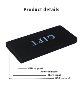 Banco del poder del tamaño de la tarjeta de los regalos <span class=keywords><strong>Bancos</strong></span> ligeros del poder del logotipo del puerto dual 5V 8000mAh <span class=keywords><strong>para</strong></span> el - Product Image 2