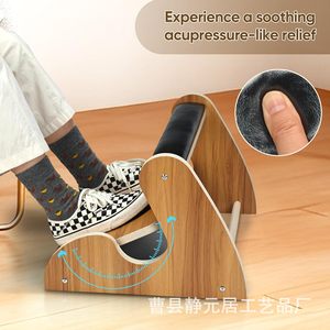 Pédale d'équilibre en bois transfrontalière, repose-pieds de bureau, pédale oscillante réglable pour fitness et étirements - Product Image 4